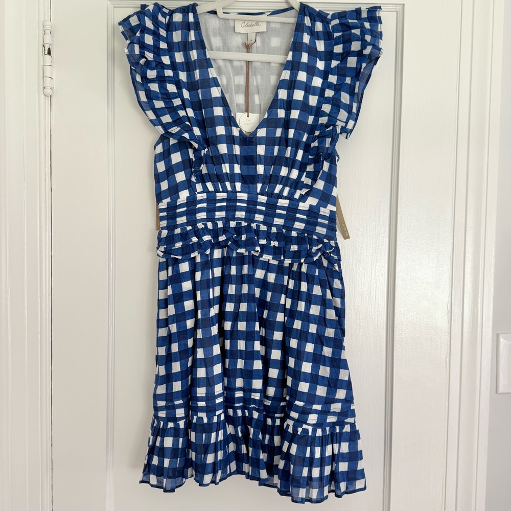 Cleobella Benny Mini Dress in Painterly Gingham